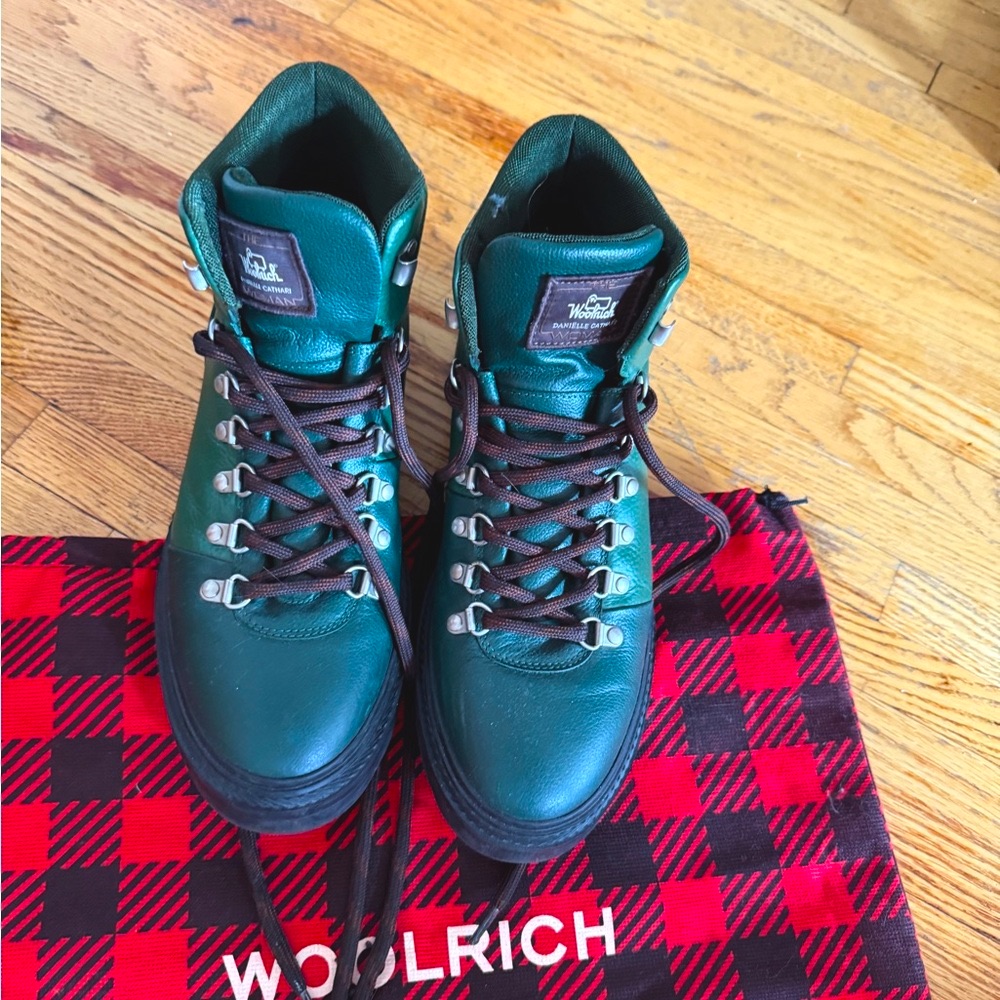 Woolrich Women Forest Green Lace-Up Boots